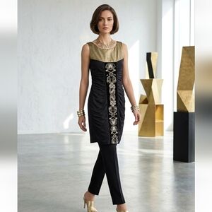 Punjabi Indian Tunic Black & Gold Dress - small Great Condition